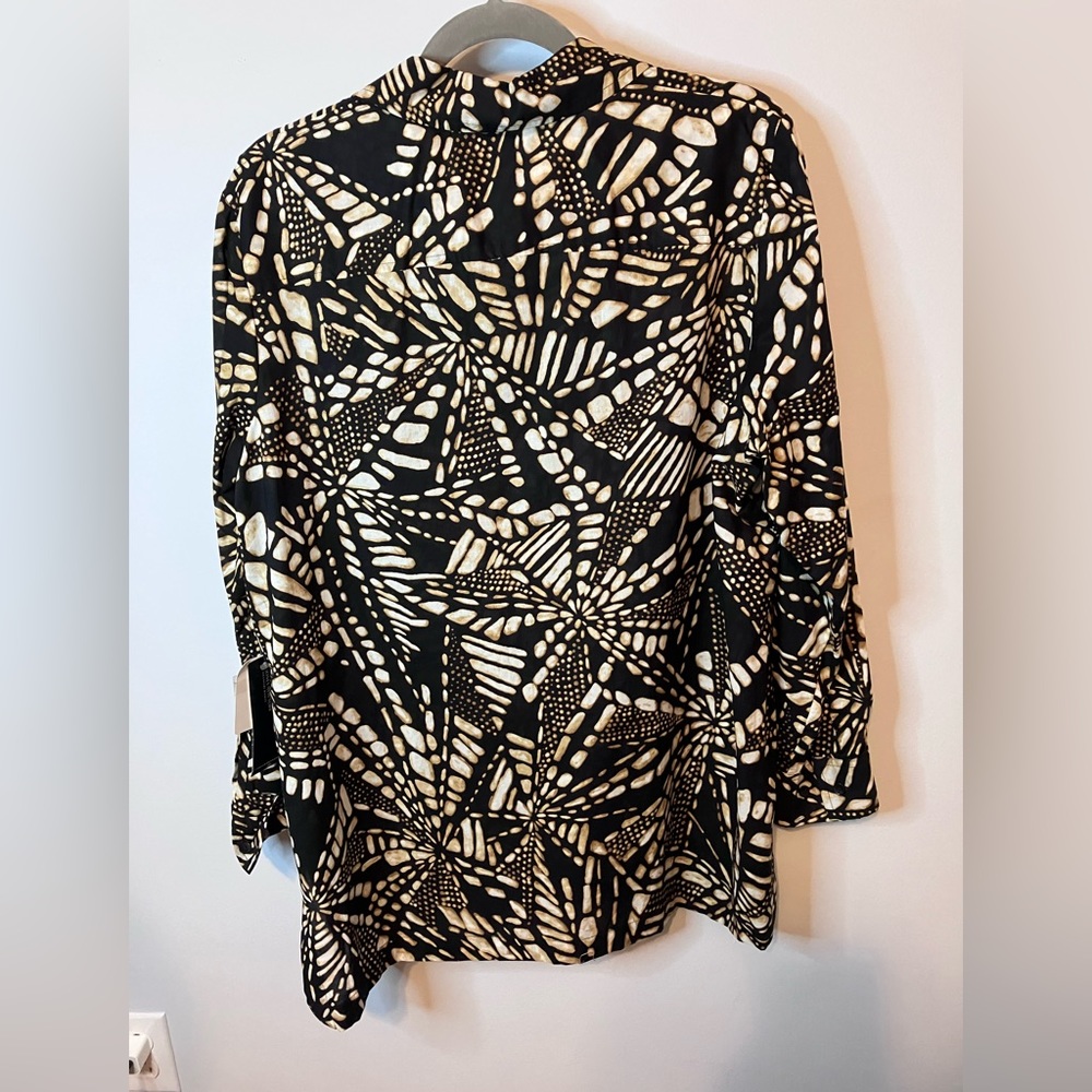 NWT Jones New York Geometric Print Button-down 1X Plus size 100% cotton - Picture 6 of 8